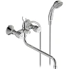 Смеситель для ванны Vidima Eco BA164AA с душевым гарнитуром, поворотный излив, хром