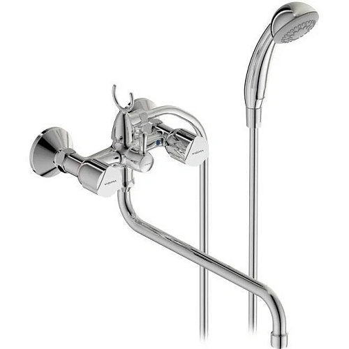 Смеситель для ванны Vidima Eco BA164AA с душевым гарнитуром, поворотный излив, хром Смеситель для ванны Vidima Eco BA164AA с душевым гарнитуром, поворотный излив, хром