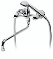 Смеситель для ванны Vidima Flora BA143AA с душевым гарнитуром, поворотный излив, хром Смеситель для ванны Vidima Flora BA143AA с душевым гарнитуром, поворотный излив, хром