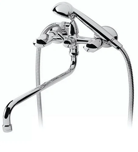 Смеситель для ванны Vidima Flora BA143AA с душевым гарнитуром, поворотный излив, хром Смеситель для ванны Vidima Flora BA143AA с душевым гарнитуром, поворотный излив, хром