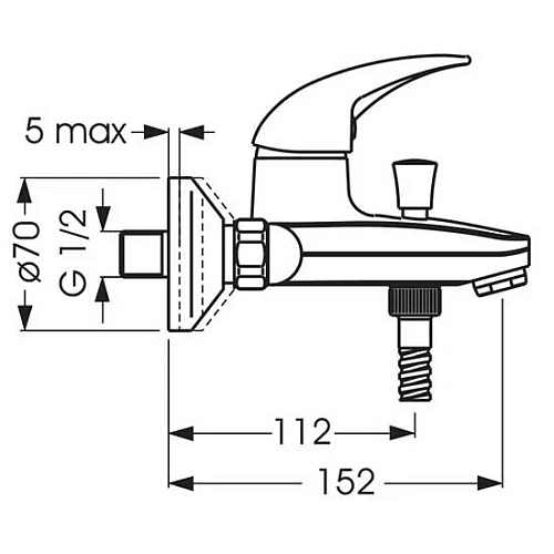 Смеситель для ванны Vidima ORION BA004AA с душевым гарнитуром, хром Смеситель для ванны Vidima ORION BA004AA с душевым гарнитуром, хром
