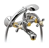 Смеситель для ванны Vidima Retro BA127LS с душевым гарнитуром, хром/золото