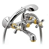 Смеситель для ванны Vidima Retro BA128LS с душевым гарнитуром, хром/золото