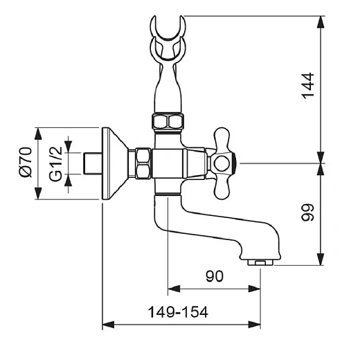 Смеситель для ванны Vidima Retro BA354AA, хром Смеситель для ванны Vidima Retro BA354AA, хром