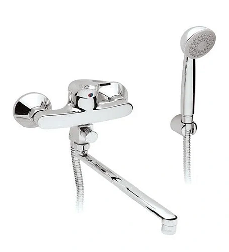 Смеситель для ванны Vidima Seva M BA023AA с душевым гарнитуром, поворотный излив, хром Смеситель для ванны Vidima Seva M BA023AA с душевым гарнитуром, поворотный излив, хром