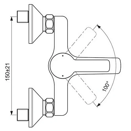 Смеситель для ванны Vidima Uno BA238AA с душевым гарнитуром, хром Смеситель для ванны Vidima Uno BA238AA с душевым гарнитуром, хром