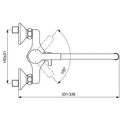 Смеситель для ванны Vidima Uno BA239AA с душевым гарнитуром, поворотный излив, хром Смеситель для ванны Vidima Uno BA239AA с душевым гарнитуром, поворотный излив, хром