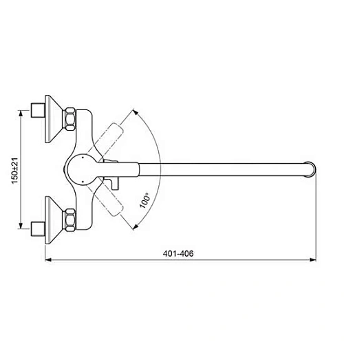 Смеситель для ванны Vidima Uno BA240AA с душевым гарнитуром, поворотный излив, хром Смеситель для ванны Vidima Uno BA240AA с душевым гарнитуром, поворотный излив, хром