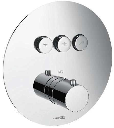 Смеситель для ванны Wasserkraft Dinkel 5800 5844 Thermo термостатический 5844T Смеситель для ванны Wasserkraft Dinkel 5800 5844 Thermo термостатический 5844T