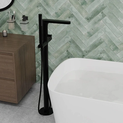 Смеситель для ванны WasserKRAFT Fulda 5221 напольный черный Смеситель для ванны WasserKRAFT Fulda 5221 напольный черный