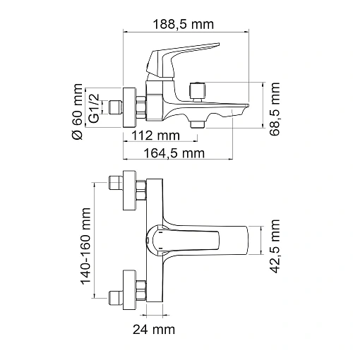 Смеситель для ванны WasserKRAFT Neime 1901 хром Смеситель для ванны WasserKRAFT Neime 1901 хром