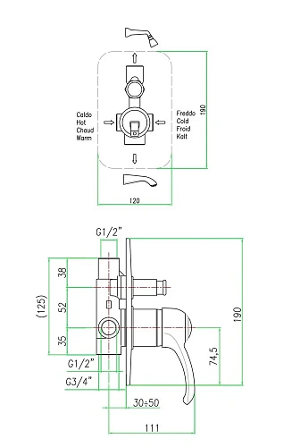 Смеситель для ванны Webert Aurora AU860101010 Смеситель для ванны Webert Aurora AU860101010