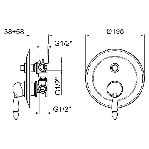 Смеситель для ванны Webert Dorian DO860101015 Смеситель для ванны Webert Dorian DO860101015