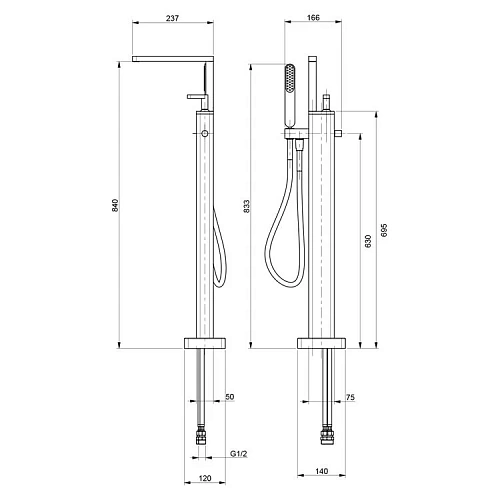 Смеситель для ванны Webert Living LV851101015 с душем Смеситель для ванны Webert Living LV851101015 с душем