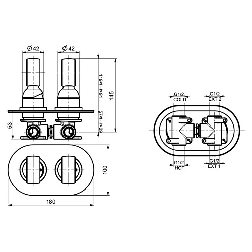 Смеситель для ванны Webert Opera OA860101015 с душем Смеситель для ванны Webert Opera OA860101015 с душем