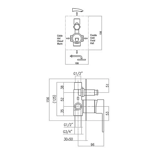 Смеситель для ванны Webert Pegaso PE860101015, хром Смеситель для ванны Webert Pegaso PE860101015, хром