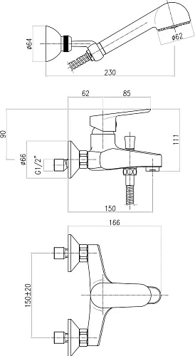 Смеситель для ванны Webert Sax Evolution SE850101740, белый Смеситель для ванны Webert Sax Evolution SE850101740, белый