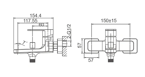 Смеситель для ванны Wonzon & Woghand Arnie, черный матовый (WW-693101-MB) Смеситель для ванны Wonzon & Woghand Arnie, черный матовый (WW-693101-MB)