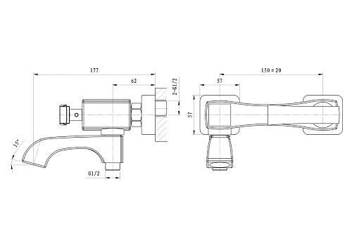 Смеситель для ванны Wonzon & Woghand Triumph, хром (WW-563101-CR) Смеситель для ванны Wonzon & Woghand Triumph, хром (WW-563101-CR)