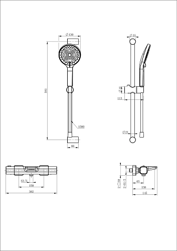 Смеситель для ванны Wonzon & Woghand с термостатом, белый матовый (WW-C2017-A-MW) Смеситель для ванны Wonzon & Woghand с термостатом, белый матовый (WW-C2017-A-MW)