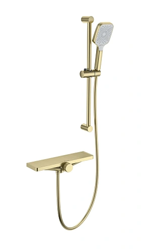 Смеситель для ванны Wonzon & Woghand с термостатом, брашированное золото (WW-B2551-A-BG) Смеситель для ванны Wonzon & Woghand с термостатом, брашированное золото (WW-B2551-A-BG)