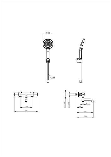 Смеситель для ванны Wonzon & Woghand с термостатом, хром (WW-B3013-A1-CR) Смеситель для ванны Wonzon & Woghand с термостатом, хром (WW-B3013-A1-CR)