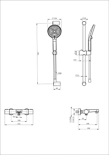 Смеситель для ванны Wonzon & Woghand с термостатом, хром (WW-C2018-A-CR) Смеситель для ванны Wonzon & Woghand с термостатом, хром (WW-C2018-A-CR)