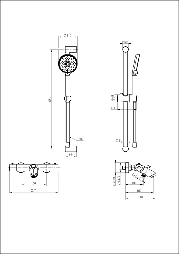 Смеситель для ванны Wonzon & Woghand с термостатом, черный матовый (WW-C2002-A-MB) Смеситель для ванны Wonzon & Woghand с термостатом, черный матовый (WW-C2002-A-MB)