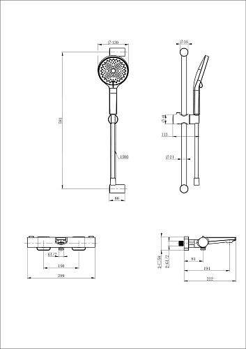 Смеситель для ванны Wonzon & Woghand с термостатом, черный матовый (WW-C2021-A-MB) Смеситель для ванны Wonzon & Woghand с термостатом, черный матовый (WW-C2021-A-MB)