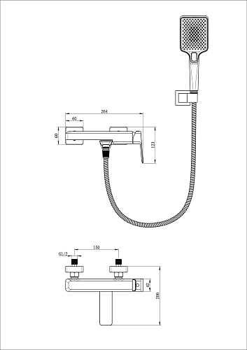 Смеситель для ванны Wonzon & Woghand темный графит (WW-88639011-BGM) Смеситель для ванны Wonzon & Woghand темный графит (WW-88639011-BGM)