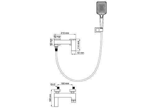 Смеситель для ванны Wonzon & Woghand хром (WW-88037068-CR) Смеситель для ванны Wonzon & Woghand хром (WW-88037068-CR)