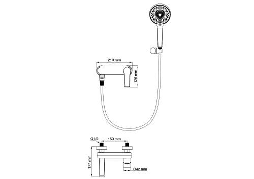 Смеситель для ванны Wonzon & Woghand хром (WW-88037079-CR) Смеситель для ванны Wonzon & Woghand хром (WW-88037079-CR)