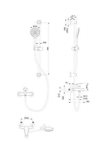 Смеситель для ванны Wonzon & Woghand хром (WW-C2501-CR) Смеситель для ванны Wonzon & Woghand хром (WW-C2501-CR)