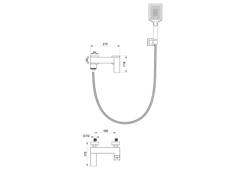 Смеситель для ванны Wonzon & Woghand черный матовый (WW-88639009-MB) Смеситель для ванны Wonzon & Woghand черный матовый (WW-88639009-MB)