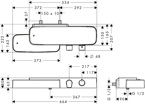 Смеситель для душа Axor Bouroullec 19761400 термостатический Смеситель для душа Axor Bouroullec 19761400 термостатический