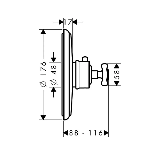 Смеситель для душа Axor Montreux 16810000 термостатический Смеситель для душа Axor Montreux 16810000 термостатический