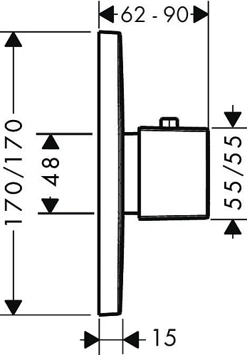 Смеситель для душа Axor Urquiola Highflow 11731000 термостатический Смеситель для душа Axor Urquiola Highflow 11731000 термостатический