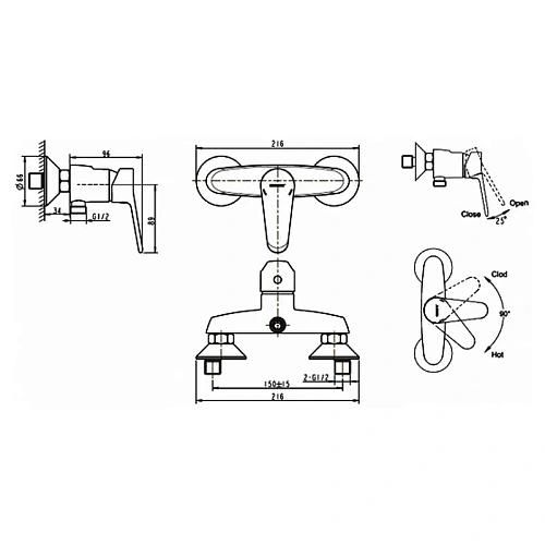 Смеситель для душа Bravat Alfa F9120178CP-01 Смеситель для душа Bravat Alfa F9120178CP-01