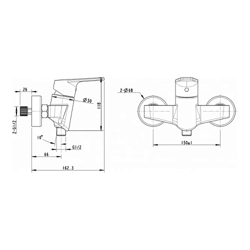 Смеситель для душа Bravat Line F95299C-1 Смеситель для душа Bravat Line F95299C-1