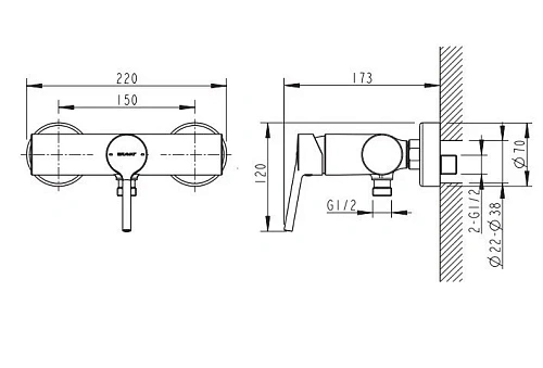 Смеситель для душа Bravat Palace F9172217BM-01-RUS Смеситель для душа Bravat Palace F9172217BM-01-RUS