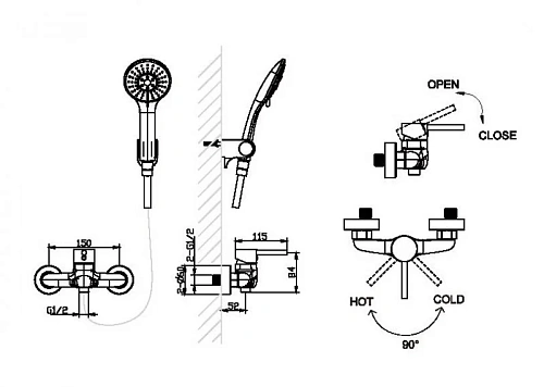 Смеситель для душа Bravat Slim F9332366CP-01-RUS Смеситель для душа Bravat Slim F9332366CP-01-RUS