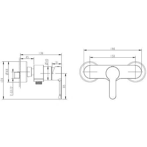 Смеситель для душа Bravat Stream F93783C-01A Смеситель для душа Bravat Stream F93783C-01A