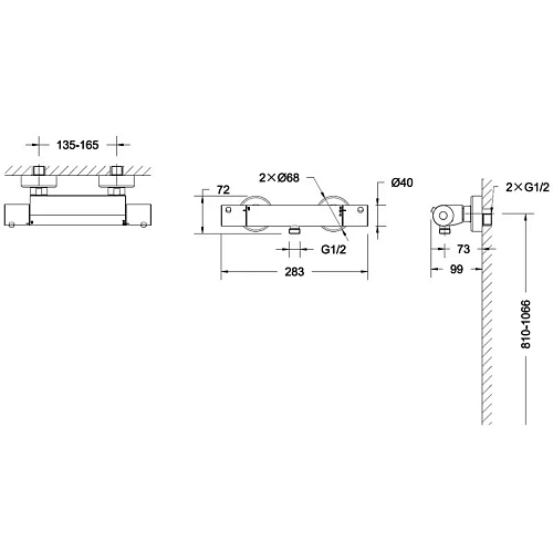 Смеситель для душа Bravat Stream F93984C-01B термостатический Смеситель для душа Bravat Stream F93984C-01B термостатический