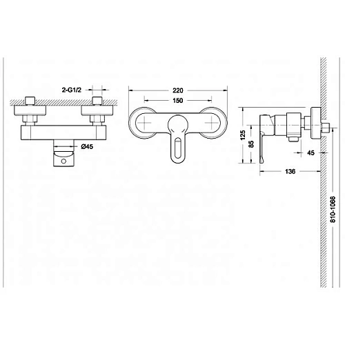 Смеситель для душа Bravat Stream-D F937163C-01 Смеситель для душа Bravat Stream-D F937163C-01