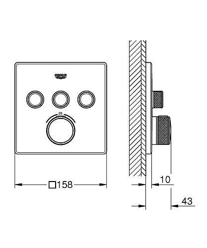 Смеситель для душа GROHE (29126A00) термостат Смеситель для душа GROHE (29126A00) термостат