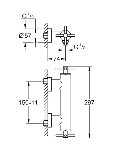 Смеситель для душа GROHE Atrio New, настенный монтаж, суперсталь (26003DC3) Смеситель для душа GROHE Atrio New, настенный монтаж, суперсталь (26003DC3)