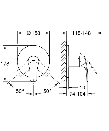 Смеситель для душа GROHE Eurosmart (24042003) Смеситель для душа GROHE Eurosmart (24042003)