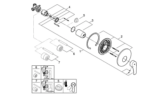Смеситель для душа GROHE Eurosmart, хром (33556003) Смеситель для душа GROHE Eurosmart, хром (33556003)