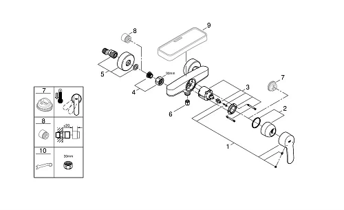 Смеситель для душа GROHE Eurostyle Cosmopolitan, хром (33590002) Смеситель для душа GROHE Eurostyle Cosmopolitan, хром (33590002)