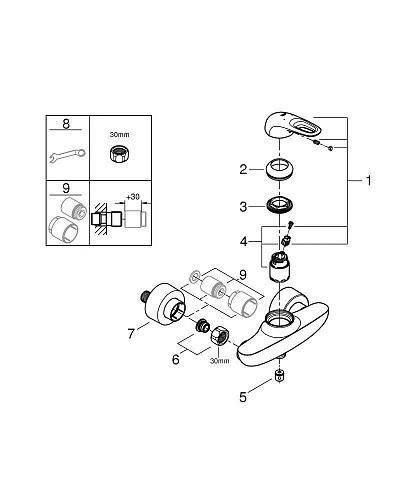Смеситель для душа GROHE Eurostyle new, хром (33590003) Смеситель для душа GROHE Eurostyle new, хром (33590003)